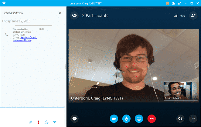 skype video call test